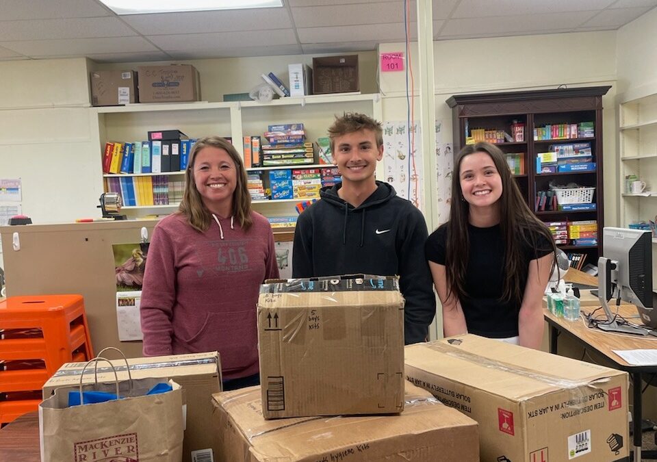 Hygiene care kit deliveries to Cayuse Prairie School.