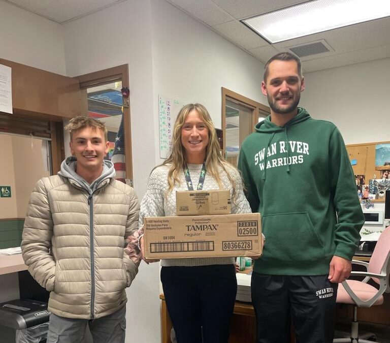 Swan River Elementary receives hygiene supplies from our Gap Fillers Flathead volunteers.